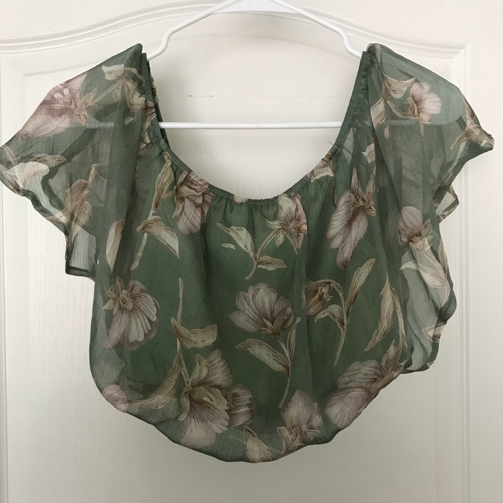 Floral Chiffon Crop Top & Wrap Short Set - Picture 3 of 5
